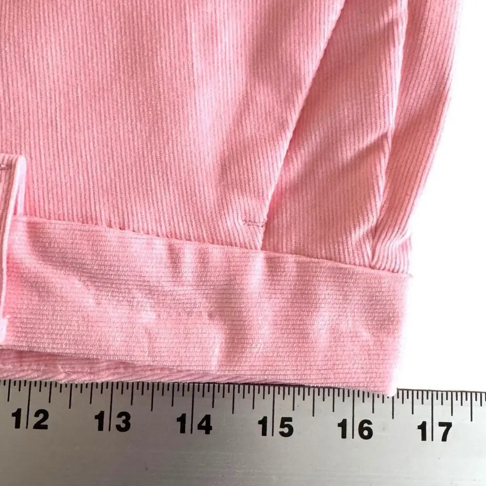 NWT Outerknown Avery Cotton High Waisted Corduroy Bootcut Pants Pink Women's 10